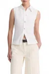 Vince Sleeveless Button-front Shirt In Off White In White