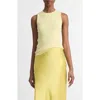 Vince Sleeveless Cotton Rib Shell In Citrines