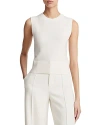 Vince Sleeveless Crewneck Sweater In Off White