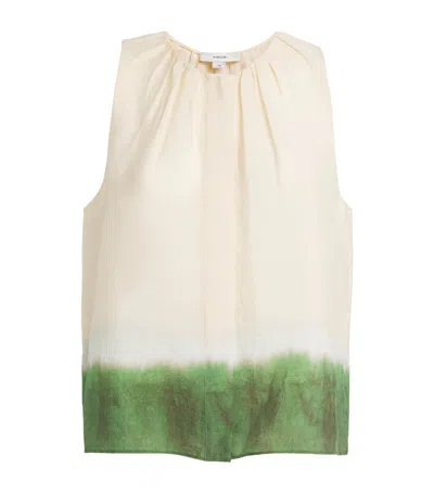 Vince Sleeveless Dip Dye Blouse In Multi