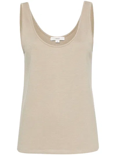 Vince Sleeveless Knitted Top In Neutrals