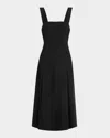 Vince Sleeveless Linen-blend Cami Dress In Black