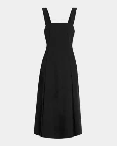 Vince Sleeveless Linen-blend Cami Dress In Black