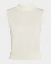 Vince Sleeveless Mock-neck Top In Neutral