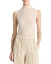 Vince Sleeveless Mock-neck Top In Neutral