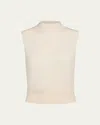 Vince Sleeveless Mock-neck Top