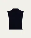 Vince Sleeveless Mock-neck Top In Black