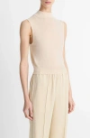 Vince Sleeveless Mock-neck Top In Neutral