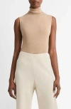 Vince Sleeveless Turtleneck Top In Cashew