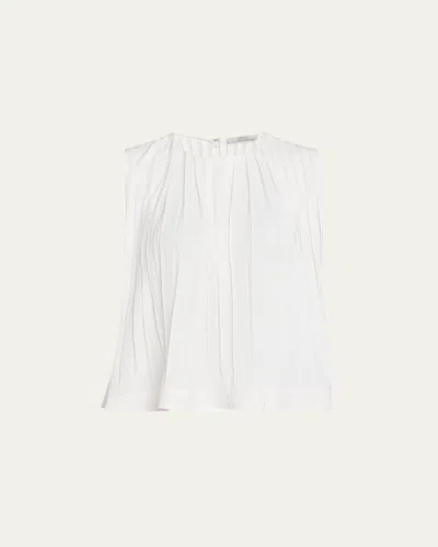 VINCE SLEEVELESS PLEATED A-LINE TOP