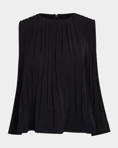 VINCE SLEEVELESS PLEATED A-LINE TOP