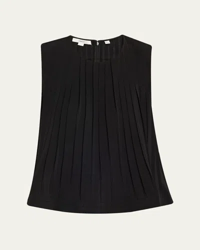 VINCE SLEEVELESS PLEATED A-LINE TOP