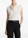 Vince Sleeveless Polo Shirt In Animal Print