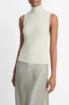 Vince Rib-knit Sleeveless Top In Pale Dove
