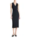 Vince Sleeveless Ribbed Midi Dress In Black
