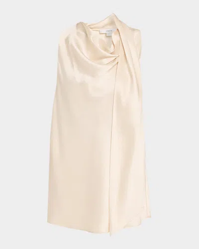 Vince Sleeveless Scarf Satin Top In Neutral