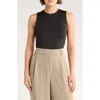Vince Sleeveless Shell Top In Black