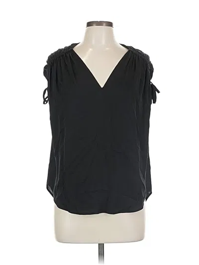 Pre-owned Vince Sleeveless Silk Top Black Cold Shoulder Neckline Tops