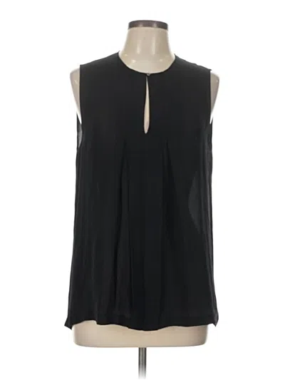 Pre-owned Vince Sleeveless Silk Top Black Keyhole Neckline Tops