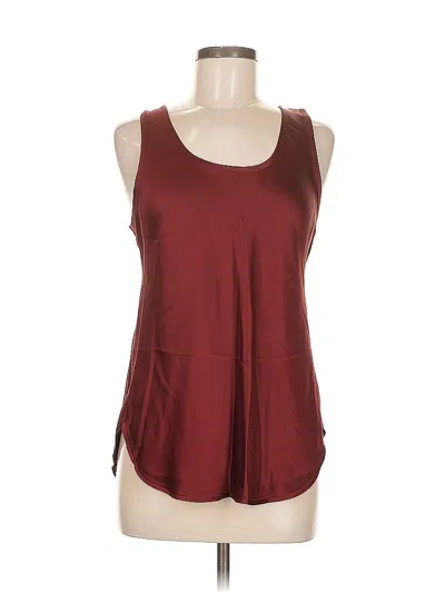 Pre-owned Vince Sleeveless Silk Top Burgundy Halter Neckline Tops