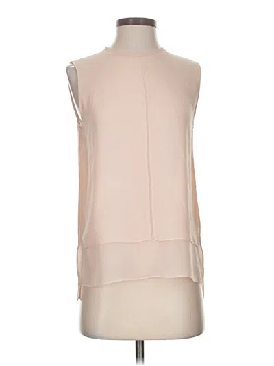 Pre-owned Vince Sleeveless Silk Top Ivory High Neck Tops In White