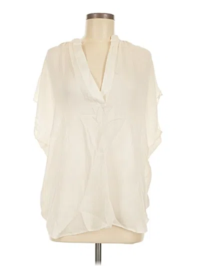 Pre-owned Vince Sleeveless Silk Top Ivory Plunge Neckline Tops