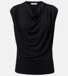 Vince Draped Cowl-neck Top In Black