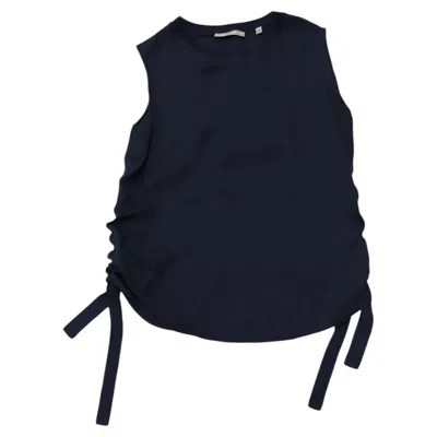 Pre-owned Vince Sleeveless Top In Navy Blue Rayon
