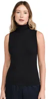 Vince Sleeveless Turtleneck Black In Black