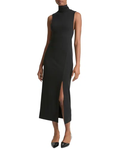 Vince Sleeveless Turtleneck Dress In Black