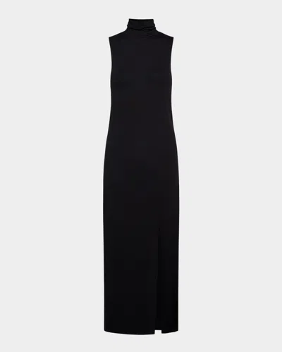 Vince Sleeveless Turtleneck Midi Dress In Black