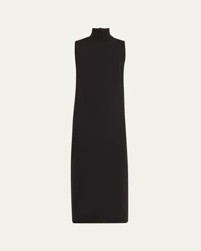 Vince Sleeveless Turtleneck Midi Dress In Black