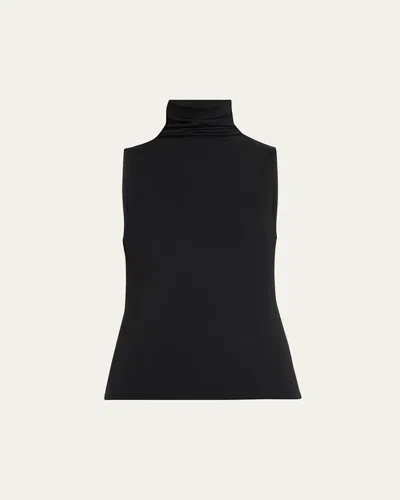 Vince Sleeveless Turtleneck Top In Black