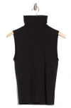 Vince Sleeveless Modal Turtleneck Top In Black