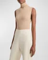Vince Sleeveless Turtleneck Top In H Cashew