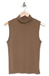 Vince Sleeveless Turtleneck Top In Valley Smoke