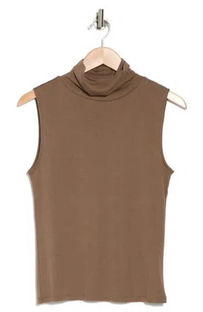 Vince Sleeveless Turtleneck Top In Valley Smoke