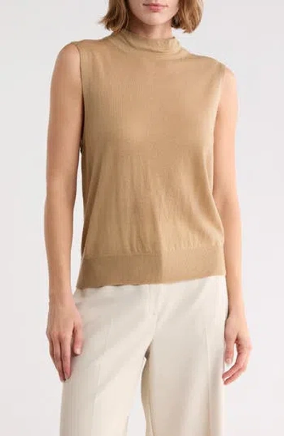 Vince Sleeveless Wool Sweater In Brulee