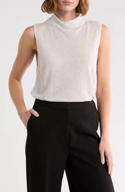 Vince Sleeveless Wool Sweater In Salt Glass