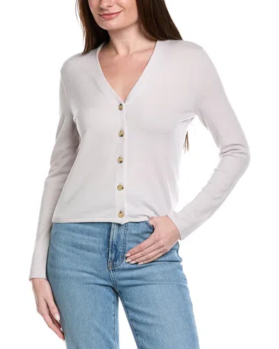 Vince Slim Button Wool-blend Cardigan In White