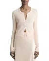 Vince Slim Ribbed Silk-cashmere Cardigan In Rose Nectar