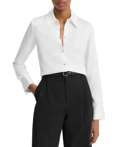 Vince Pearly Button Shirt In Off White