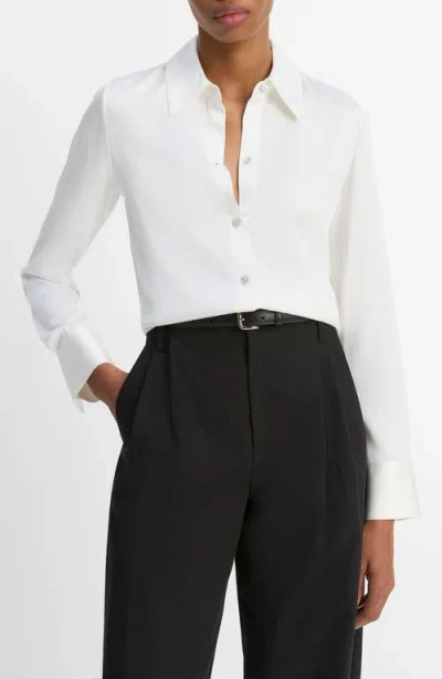 VINCE VINCE SLIM FIT SILK BLEND BUTTON-UP SHIRT