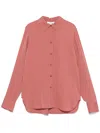 Vince Satin Shirt In Brt Berry Rust