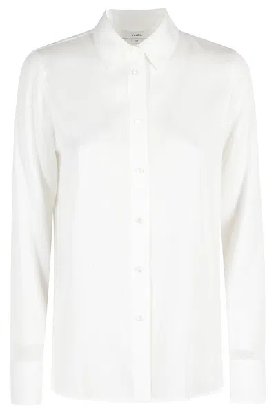 Vince Slim Fitted Blouse In Owt Optic White