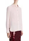 Vince Slim Fitted Button Down Blouse In Ballet Pink In Pink