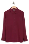 Vince Plus Slim Fitted Silk-blend Blouse In Plum Wine