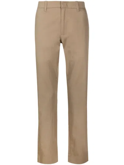 Vince Slim-leg Twill Cotton Chinos In Brown