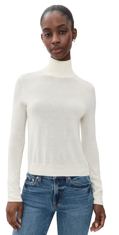 Vince Slim Long Sleeve Cashmere Turtleneck Off White