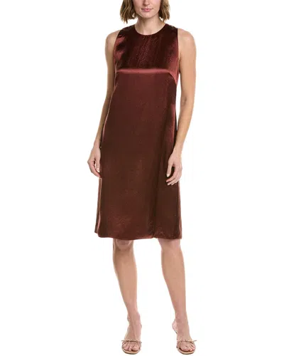 Vince Slim Midi Dress In Brown